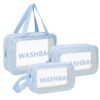 Waterproof Transparent Travel Toiletry Bag Set – 3 Sizes for Easy Organization