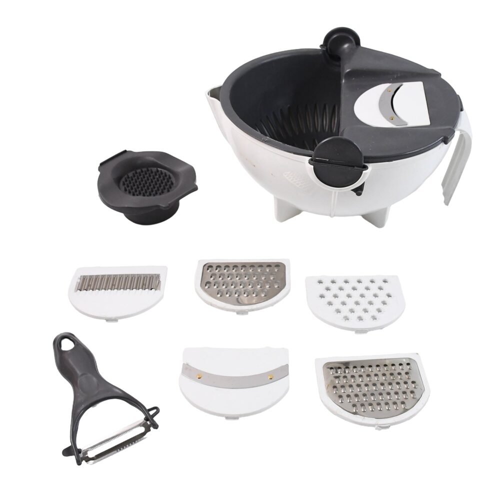Vegetable Chopper 9-in-1 – Multifunctional Slicer with Drain Basket
