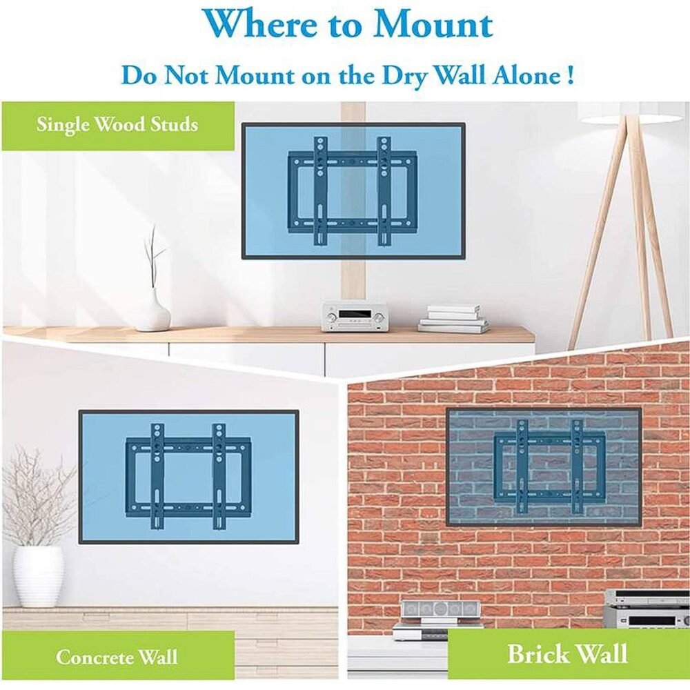 04_fb7d603a-1117-4206-b95b-74b97635fcbc.jpg TV Wall Mount Bracket – Heavy Duty Adjustable Metal for 26-55 Inch