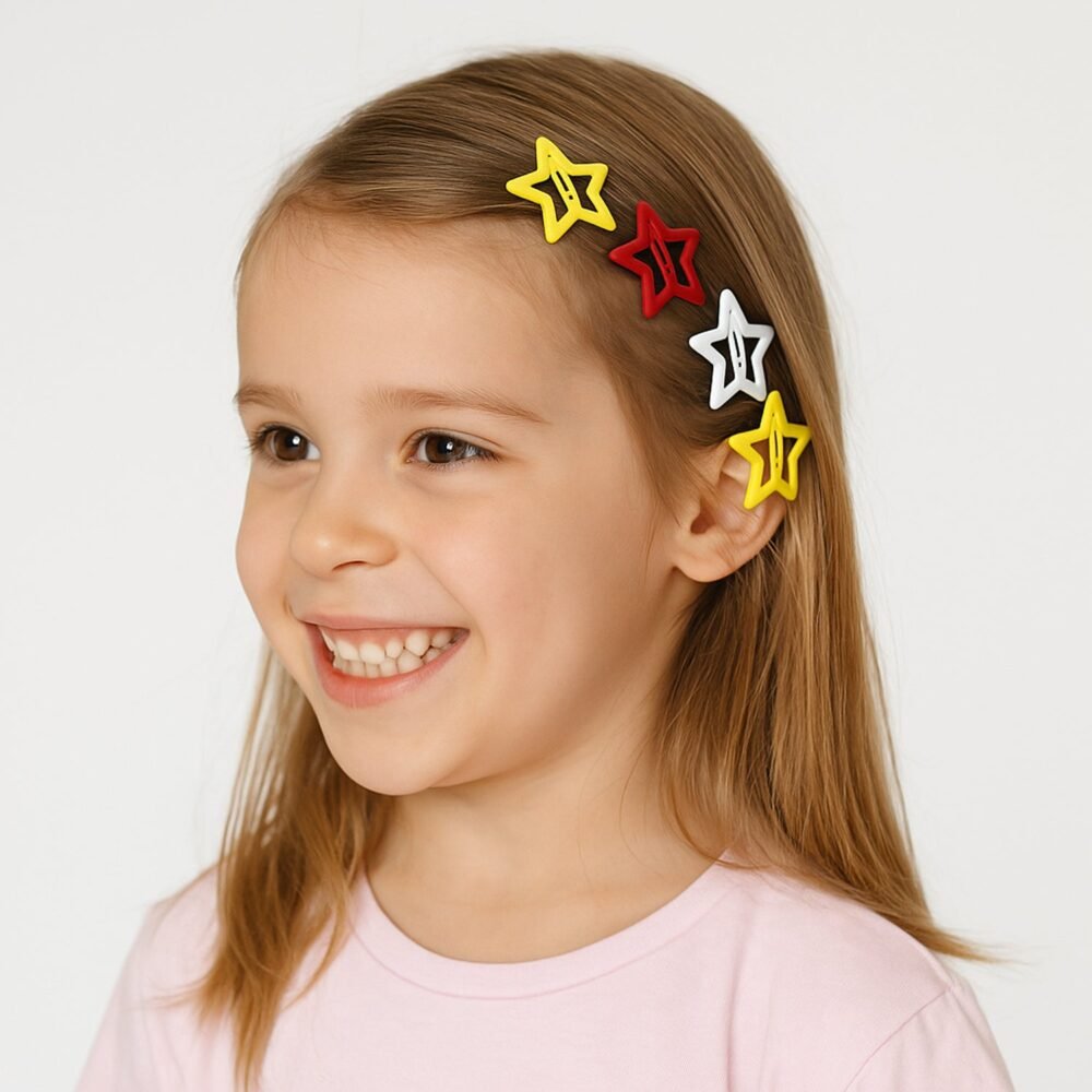 Metal Star Hair Clips – Set of 10 Colorful Barrettes for All Ages