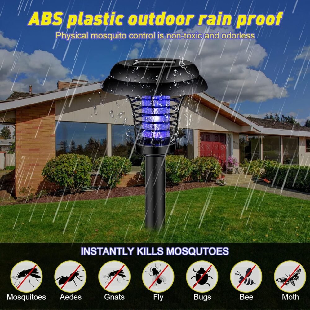 Solar Mosquito Trap Light – UV LED Solar Powered Bug Zapper