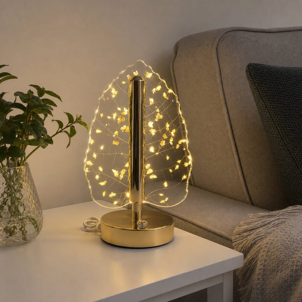 04_living_room_live_photo.jpg Golden Crystal Leaf LED Table Lamp – USB Charging & Warm Light