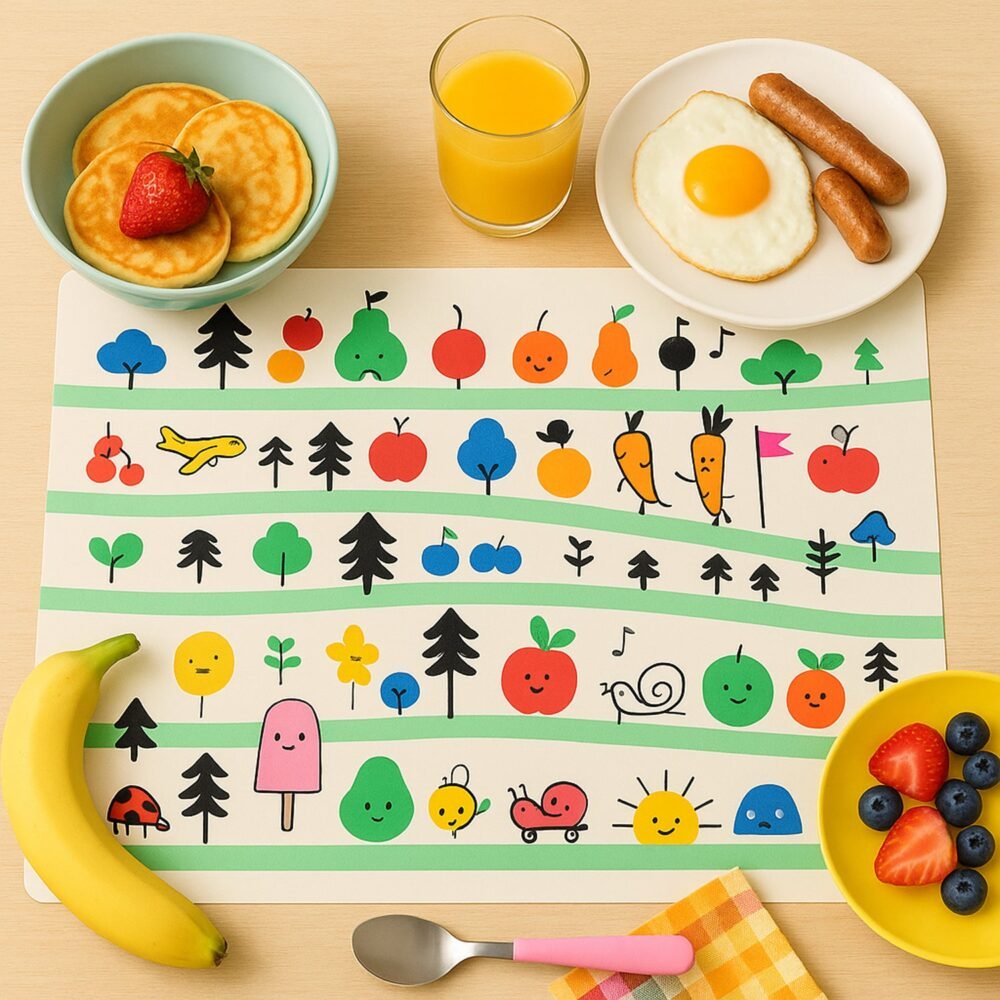 04_table-mat.jpg Kids Placemat Set – Colorful Cartoon Designs, Easy Clean