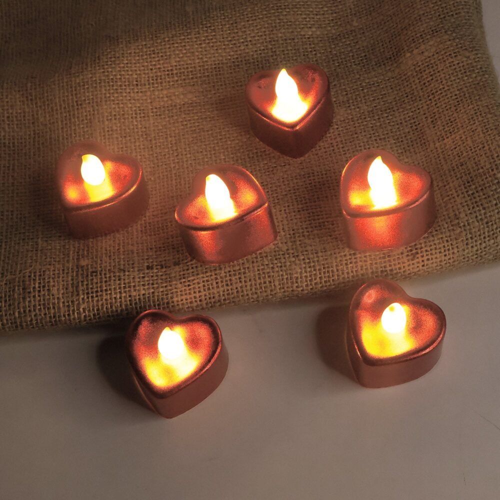 Heart Shape LED Flameless Candles – Romantic Safe Decorative Set