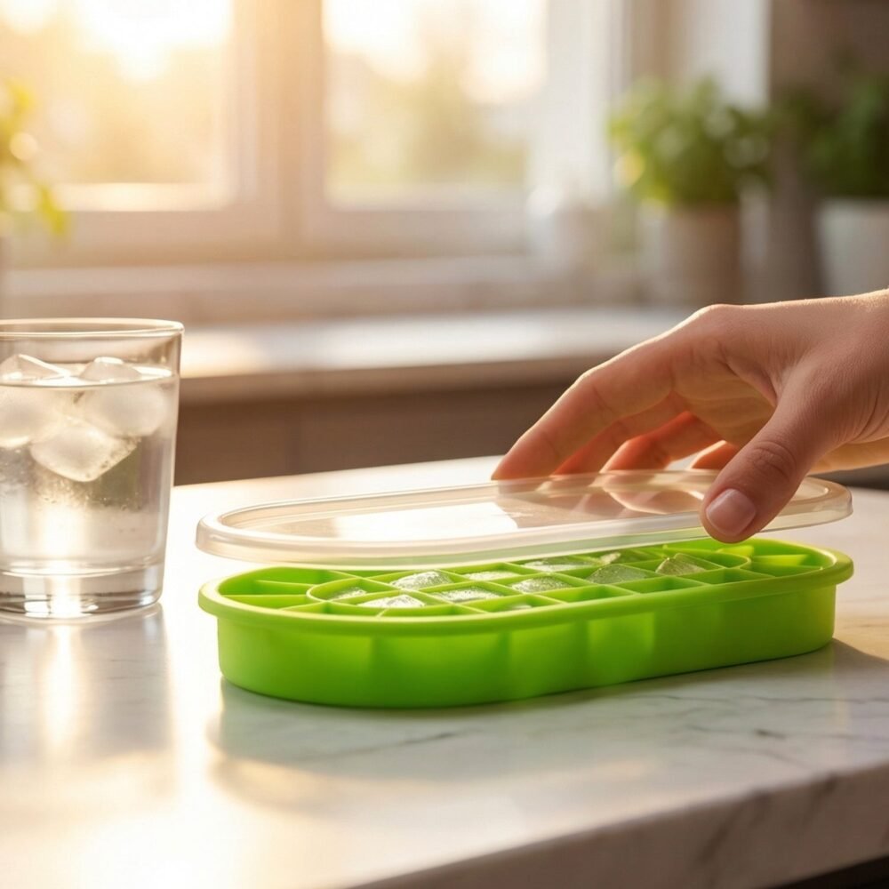 Oval Silicone Ice Cube Tray – Easy Release & Odor-Free Storage