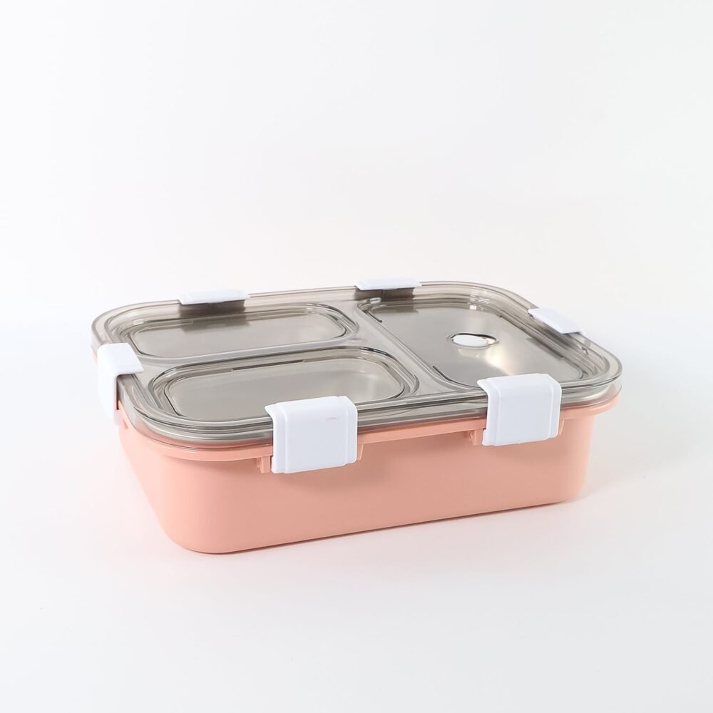 3-Compartment Lunch Box – Leak-Proof Stainless Steel Tiffin