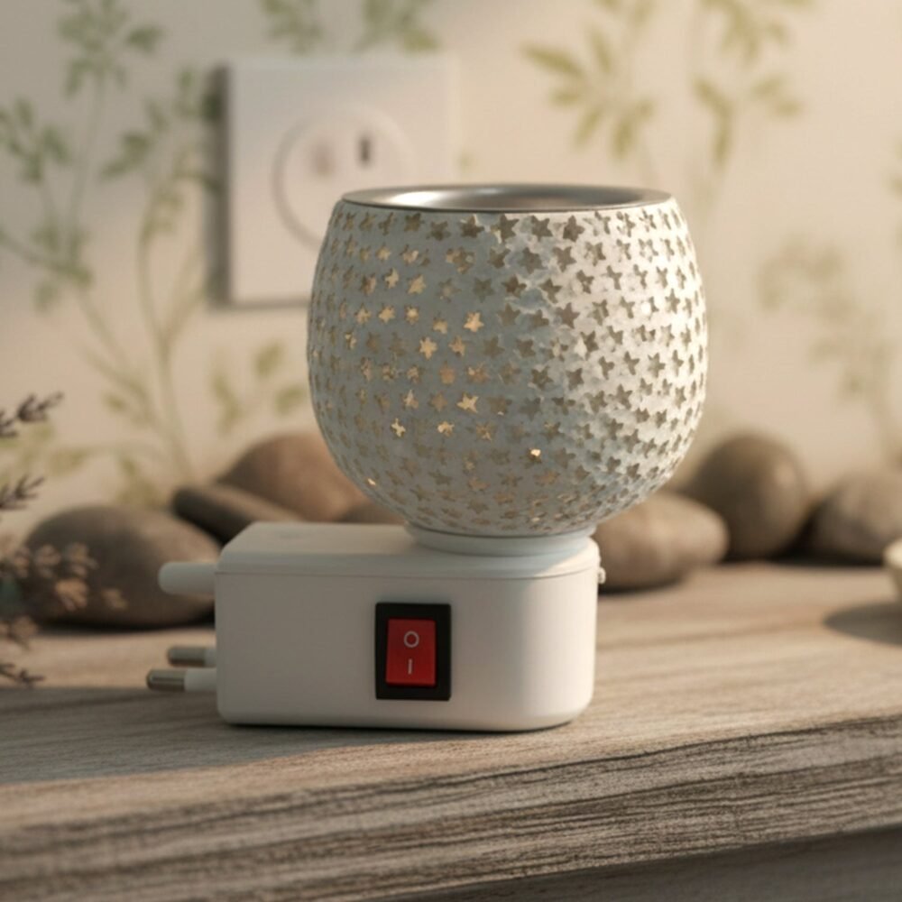 Star Cut Glass Aroma Diffuser – Elegant Plug-In Night Lamp