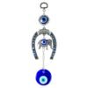 Evil Eye Hanging with Elephant & Horseshoe – Protective Wind Chime