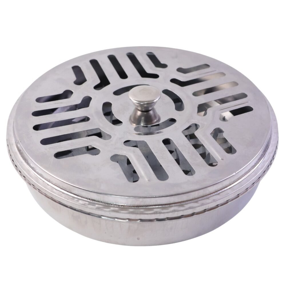 Mosquito Coil Stand – Stainless Steel Safe Burner with Vent Lid
