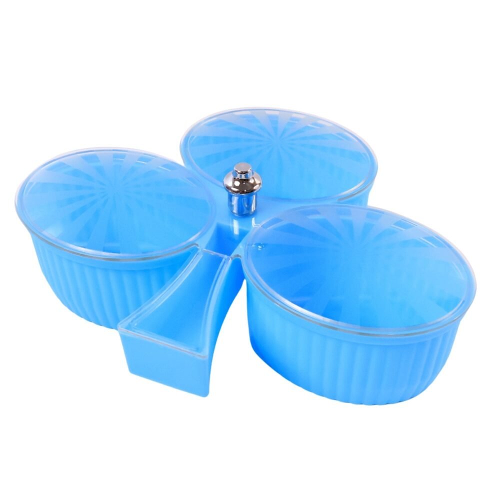 3-Compartment Revolving Dry Fruit Box – Stylish Snack Organizer