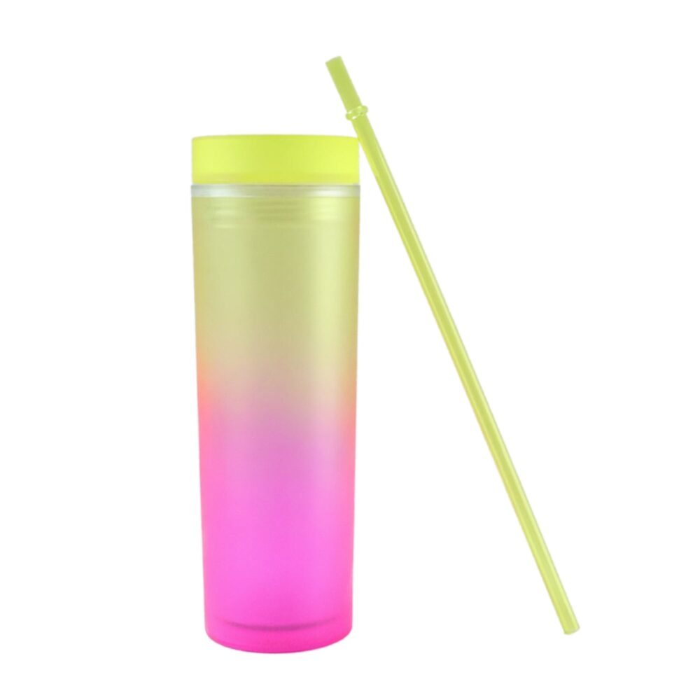 Gradient Plastic Drinking Tumbler – Reusable & Spill Proof