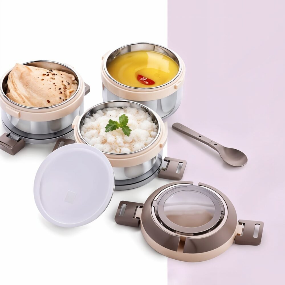 05_6a534850-fc2e-4ee6-9898-c04e4f561829.jpg Insulated Stainless Steel Lunch Box Set – Leakproof 3-Tier Tiffin
