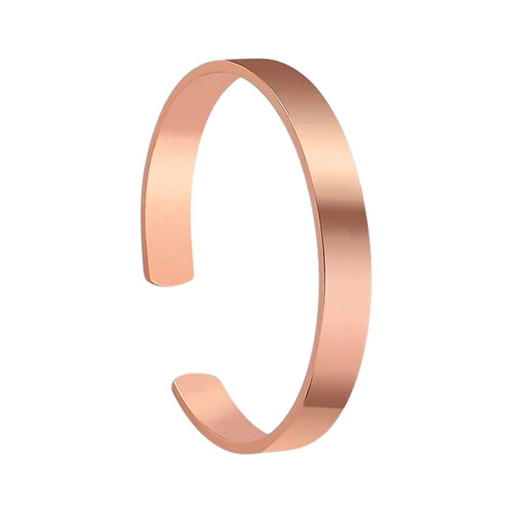 Rose Gold Open Cuff Bracelet – Adjustable Minimalist Kada