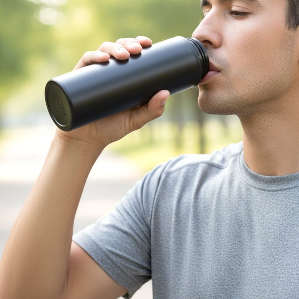 Stainless Steel Sports Water Bottle – 900ml, Leakproof & Durable