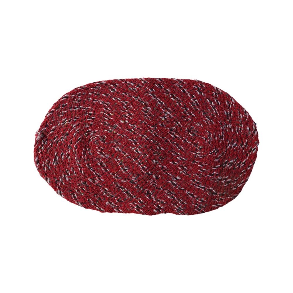 Red Oval Non-Slip Floor Mat – Durable & Soft for Indoor Use