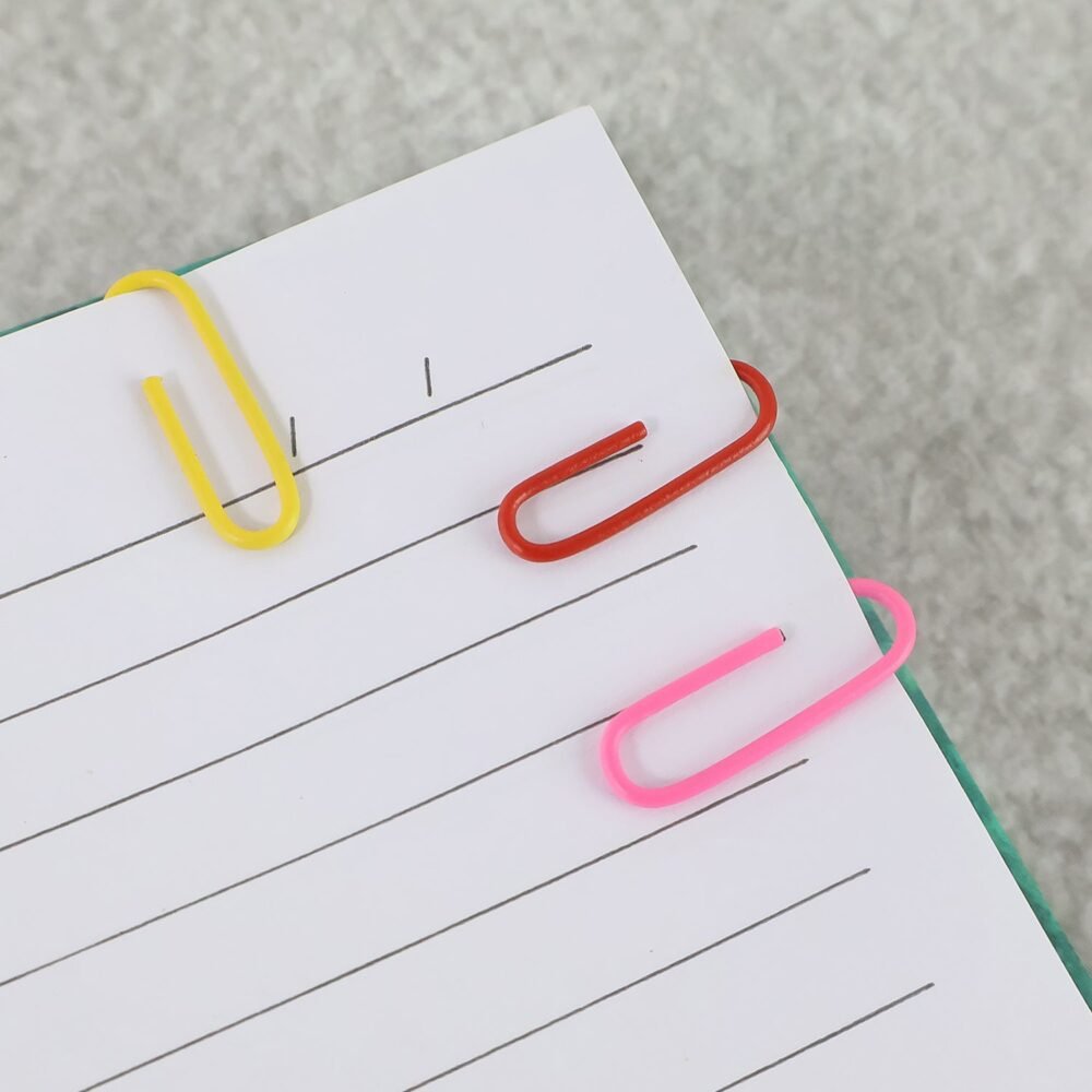 Vinyl-Coated Paper Clips – Colourful, Rust-Resistant Set (10 Pcs)