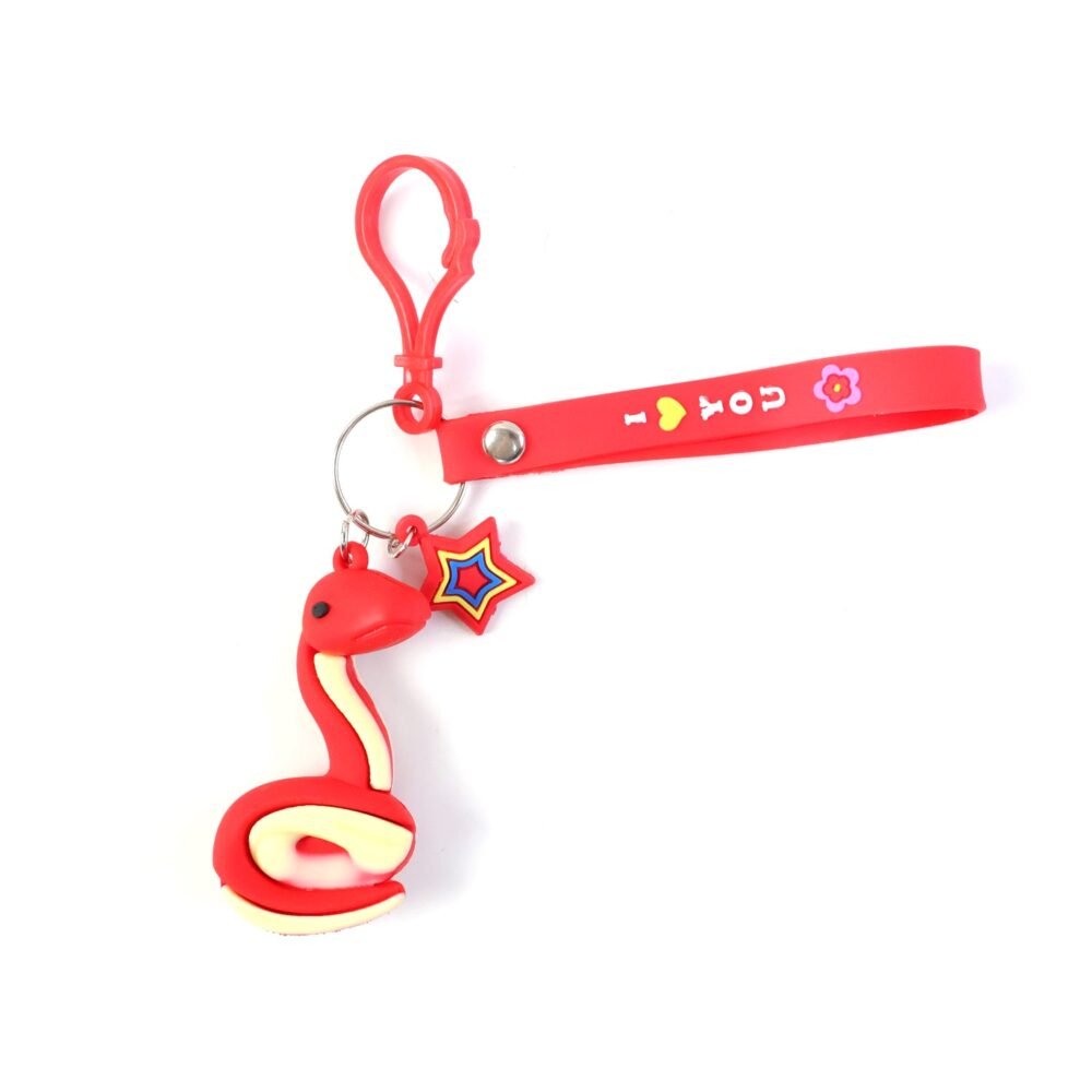 Snake Shape Keychain – Cute Strap & Hook Clip for Kids