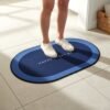 Non-Slip Oval Bath Mat – Super Absorbent Soft Velvet Surface
