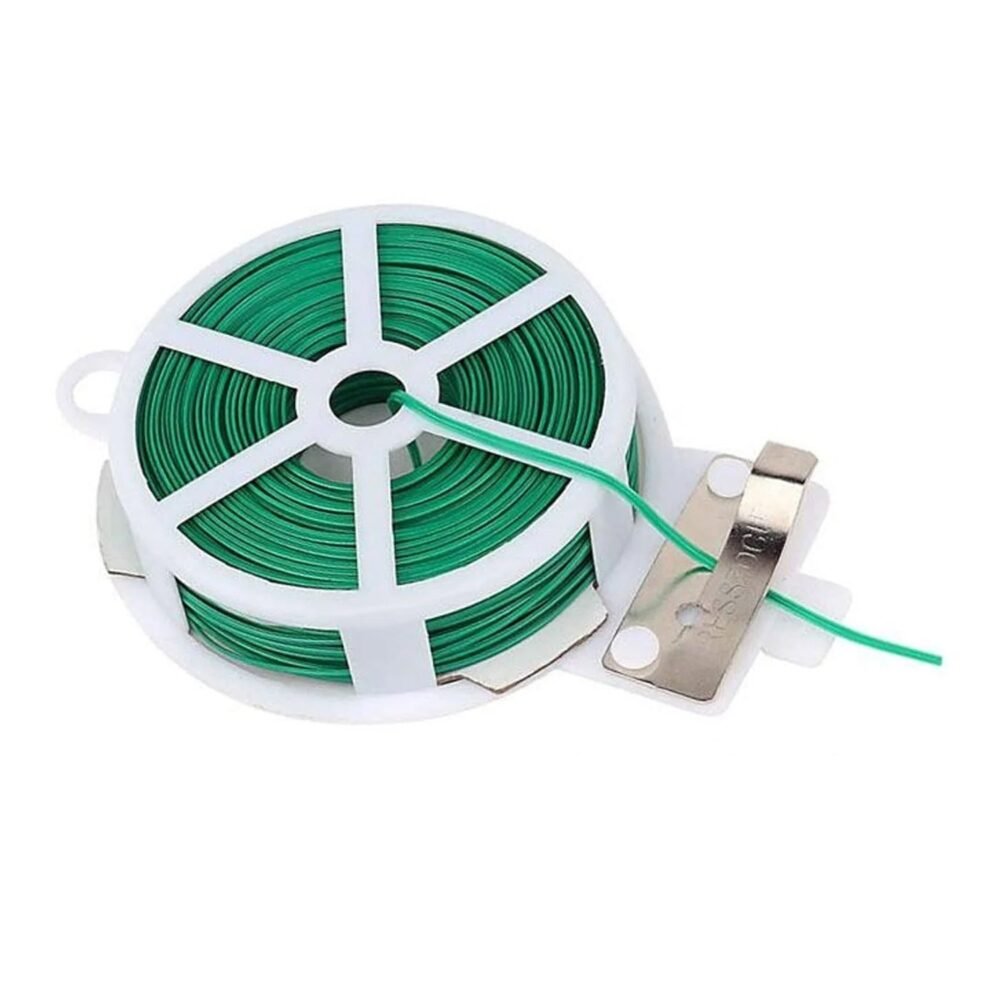 05_Twist-Tie.jpg Reusable Green Twist Tie Roll – Flexible Multipurpose Wire with Cutter