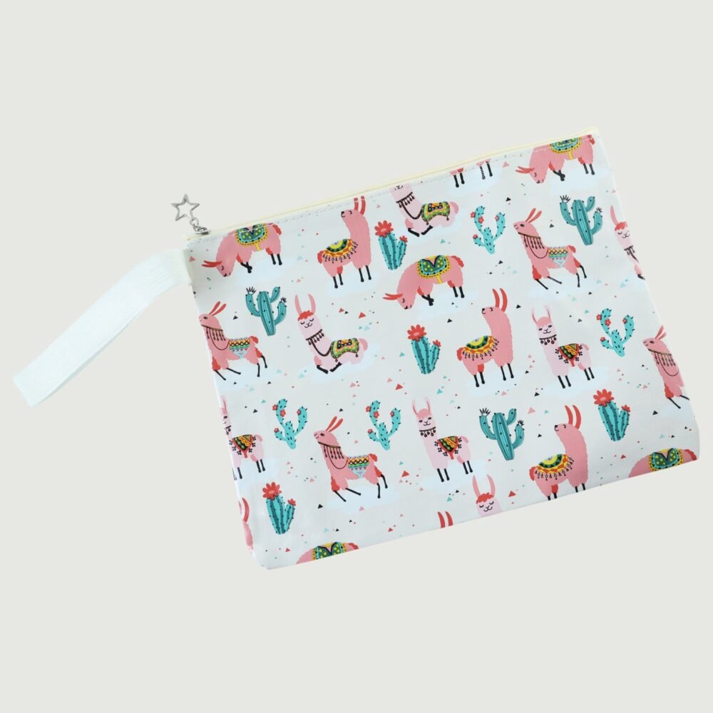Printed Zipper Pouch – Compact Multipurpose Organizer with Wrist Strap