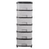 Plastic Drawer Organizer – 6-Layer Stone Texture Storage Cabinet