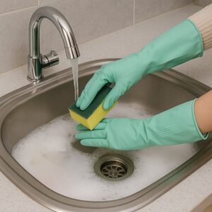 Rubber Cleaning Gloves – Long Cuff Water-Resistant Protection