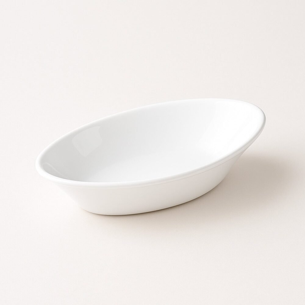 Marin Oval Serving Bowl – Deep, Elegant White Plastic Bowl