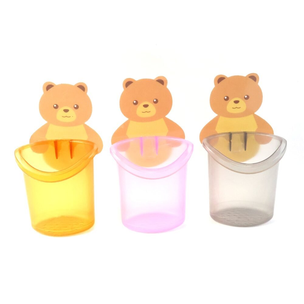 Teddy Bear Toothbrush Holder – Cute Wall-Mounted Kids Organizer