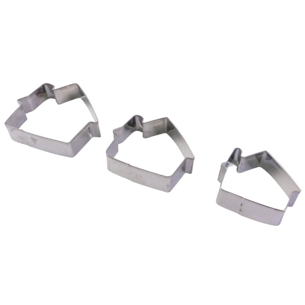 Stainless Steel House Shape Cookie Cutter Set – 3 Durable Baking Molds