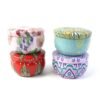 Mandala Printed Metal Candle Container – Reusable 4 Piece Set