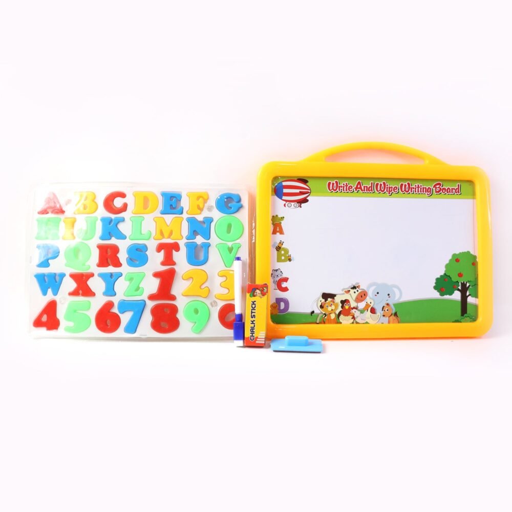 05_drawing-board.jpg Kids Writing Board Set – Double-Sided Whiteboard & Blackboard