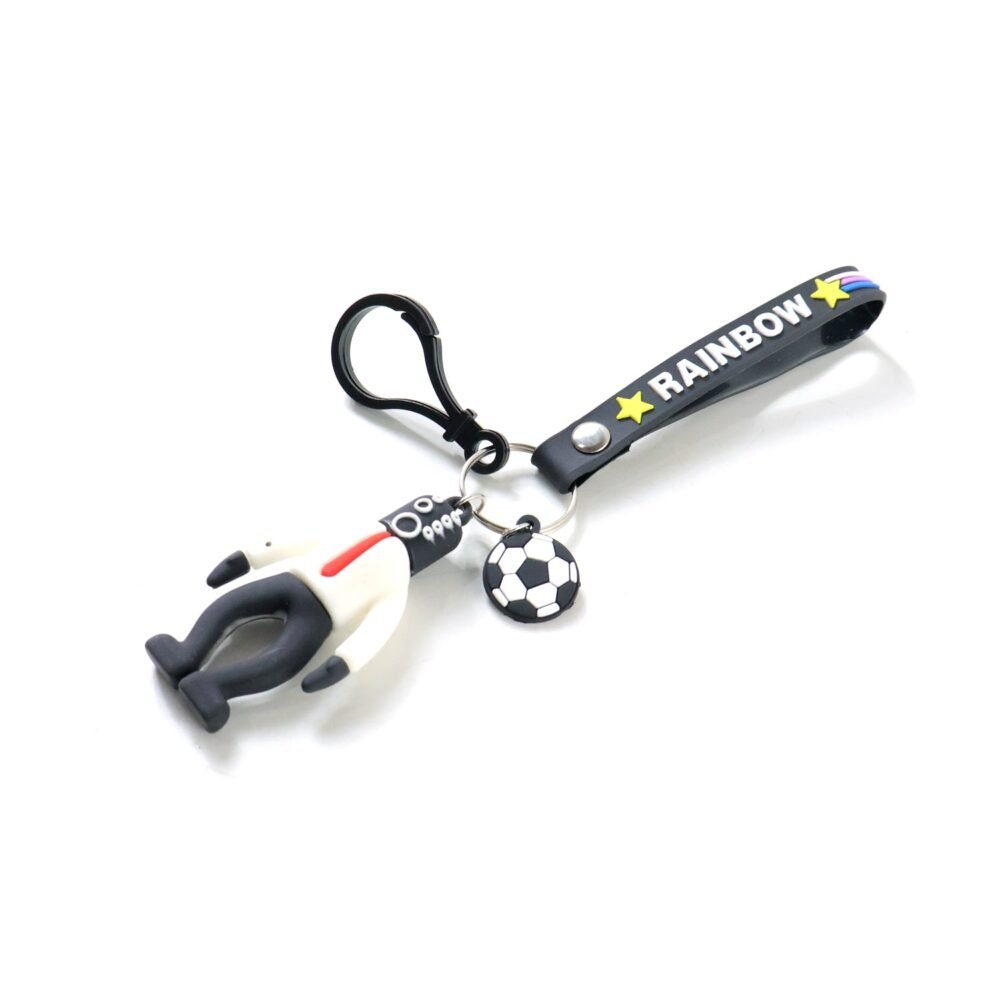 Rainbow Keychain – Colorful Cartoon Football Boy Accessory