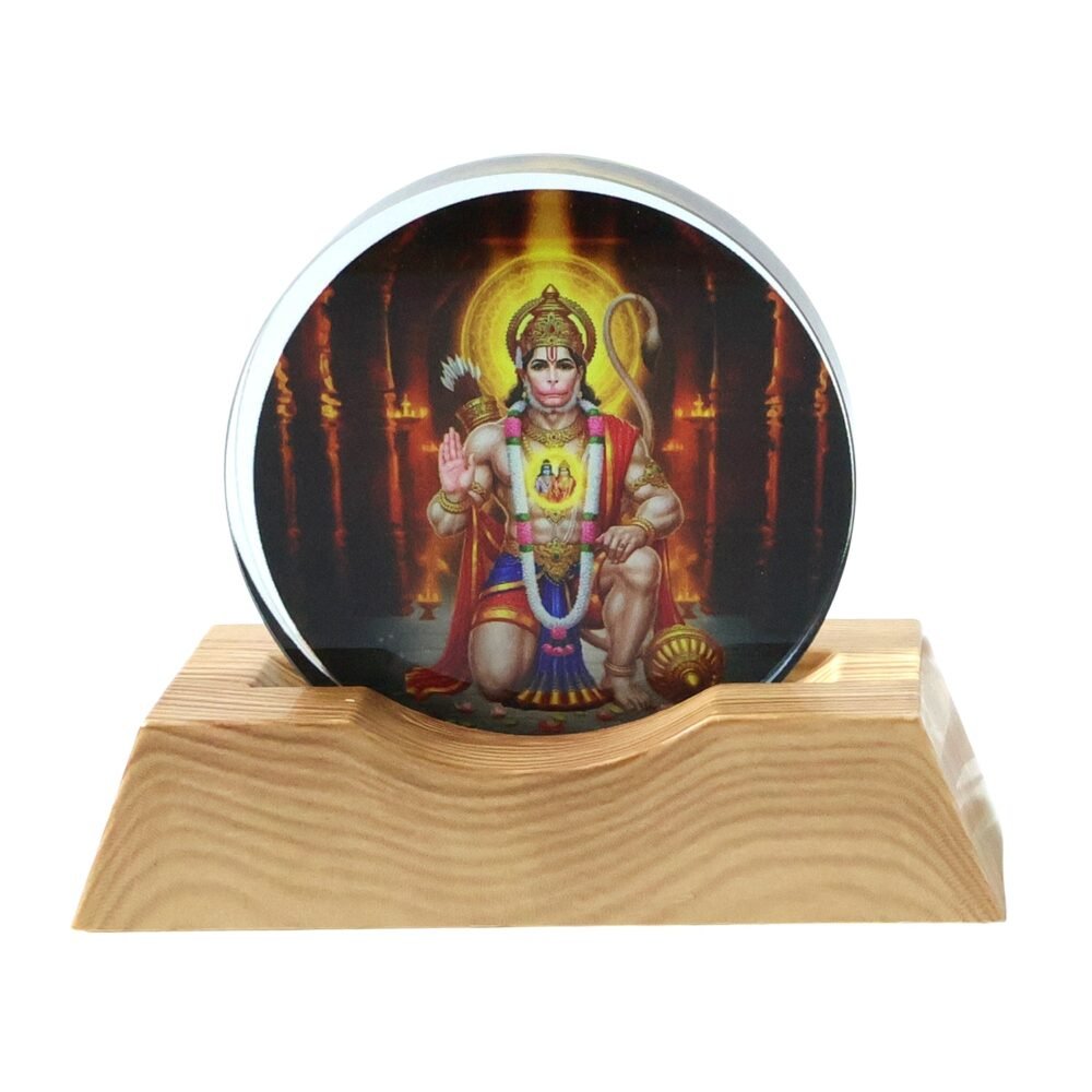 3D Hanuman Ji Acrylic LED Night Lamp – Warm Spiritual Glow