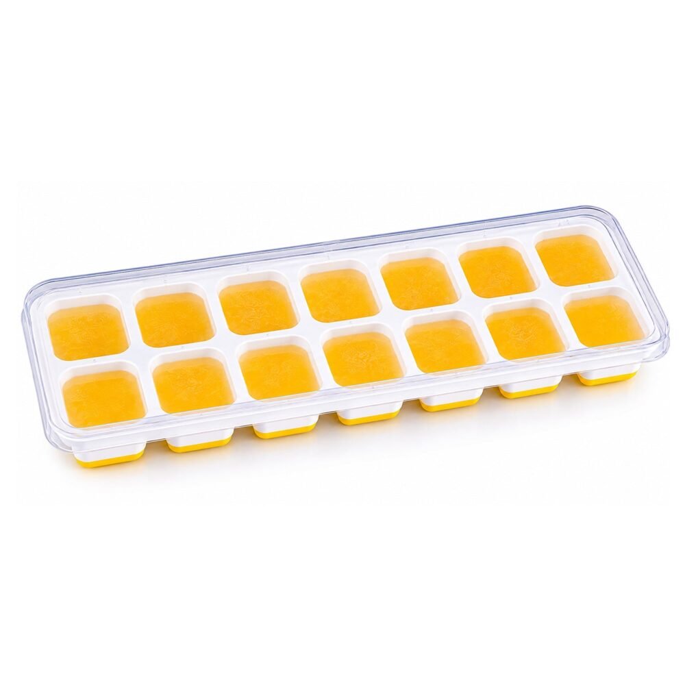Ice Cube Tray with Spill-Proof Lid – Effortless Ice Making and Space Saving