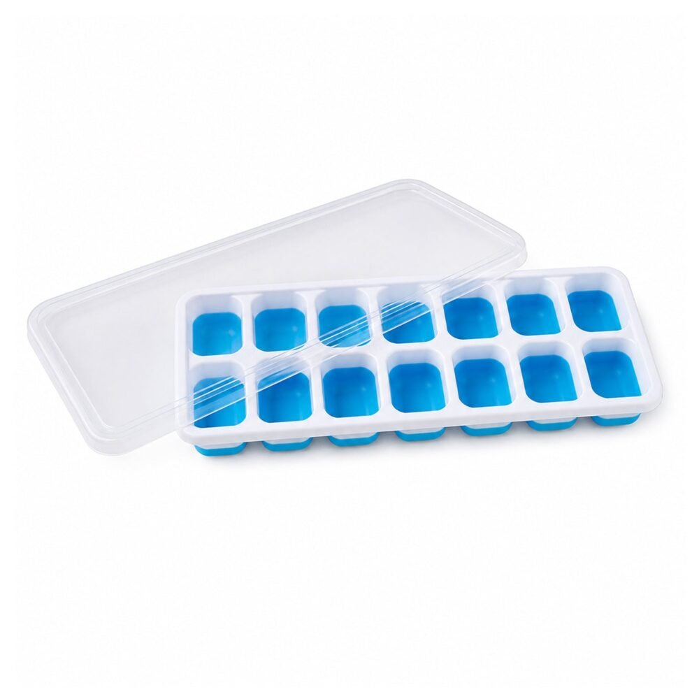 Multipurpose Plastic Ice Cube Tray – 14-Grid with Lid for Easy Freezing