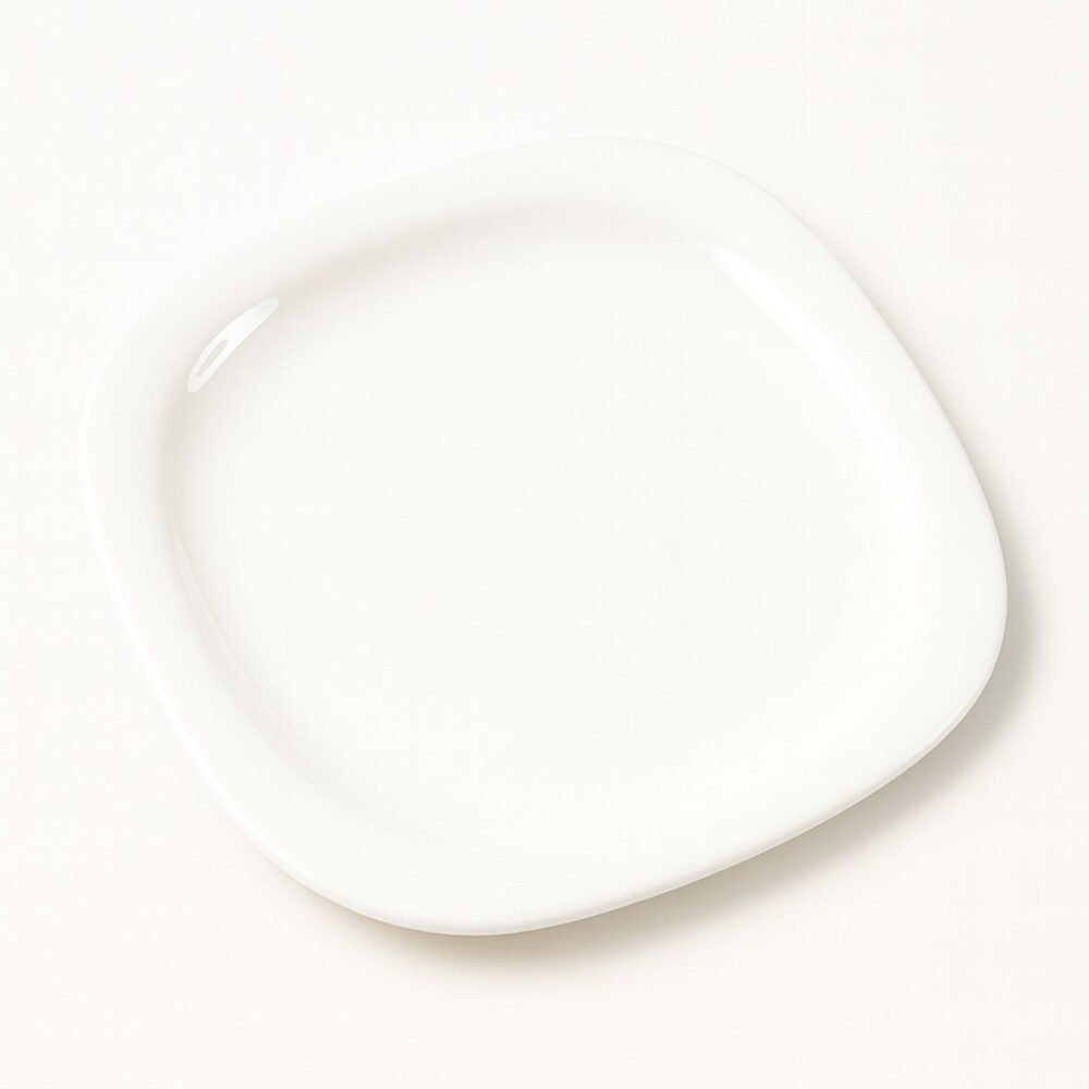 Square Dinner Plate 32 cm – Durable Elegant White Serving Plate