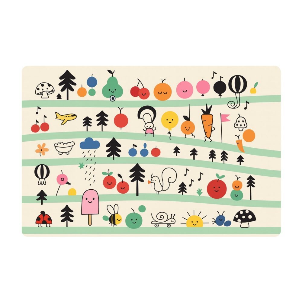 05_table-mat.jpg Kids Placemat Set – Colorful Cartoon Designs, Easy Clean