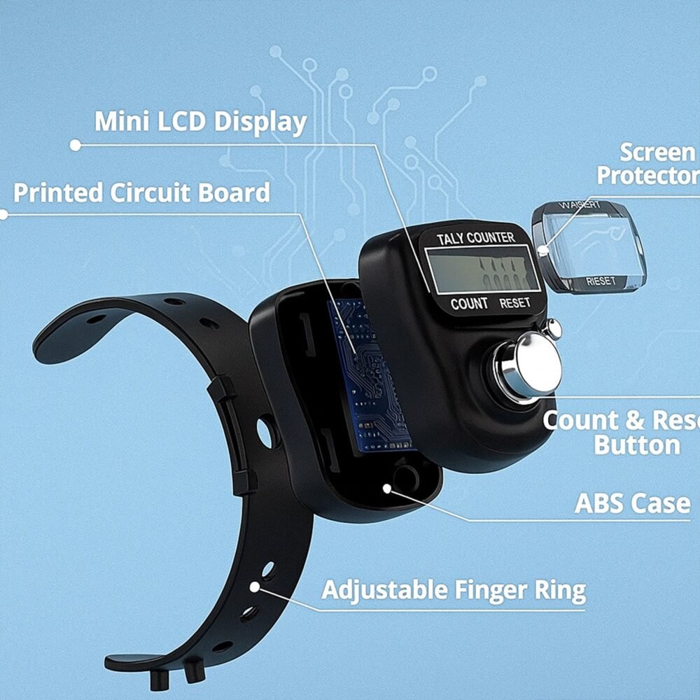 Finger Tally Counter – Portable Digital Counter with Adjustable Strap