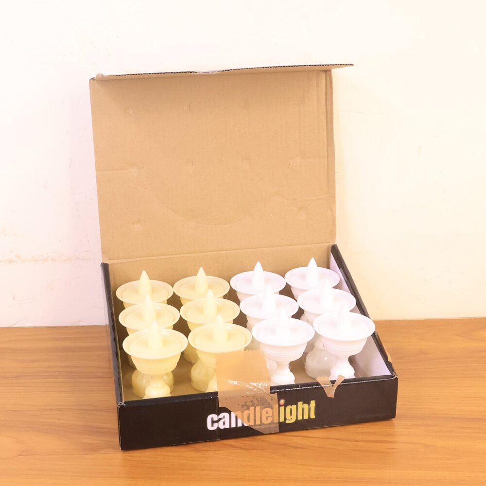 Water Sensor LED Diyas Set – Flameless White Decorative Lights