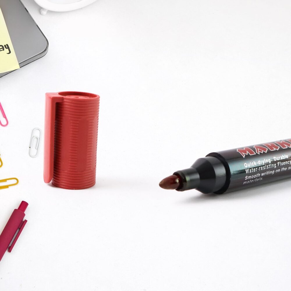 Permanent Red Marker Pen Set – Vibrant Waterproof Ink, 12-Pack