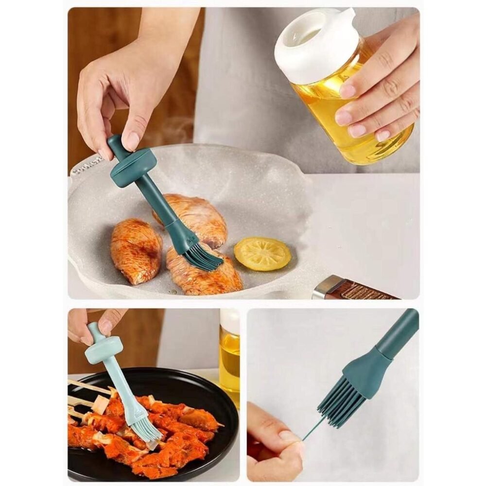 Glass Oil Dispenser with Brush ñ Borosilicate Kitchen Bottle | Own Hydrate