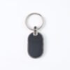 Oval Metal Keychain – Elegant Black & Silver Finish for Everyday Use
