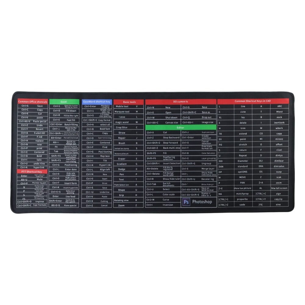 06_352e5476-9eb0-4ccf-b305-fb9ee895a069.jpg Shortcut Keyboard Mouse Pad – Large Extended Desk Mat for Efficiency
