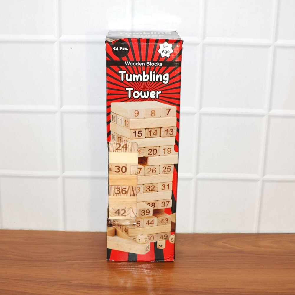 Numbered Wooden Tumbling Tower – Classic Stacking Game Fun