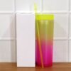 Gradient Plastic Drinking Tumbler – Reusable & Spill Proof