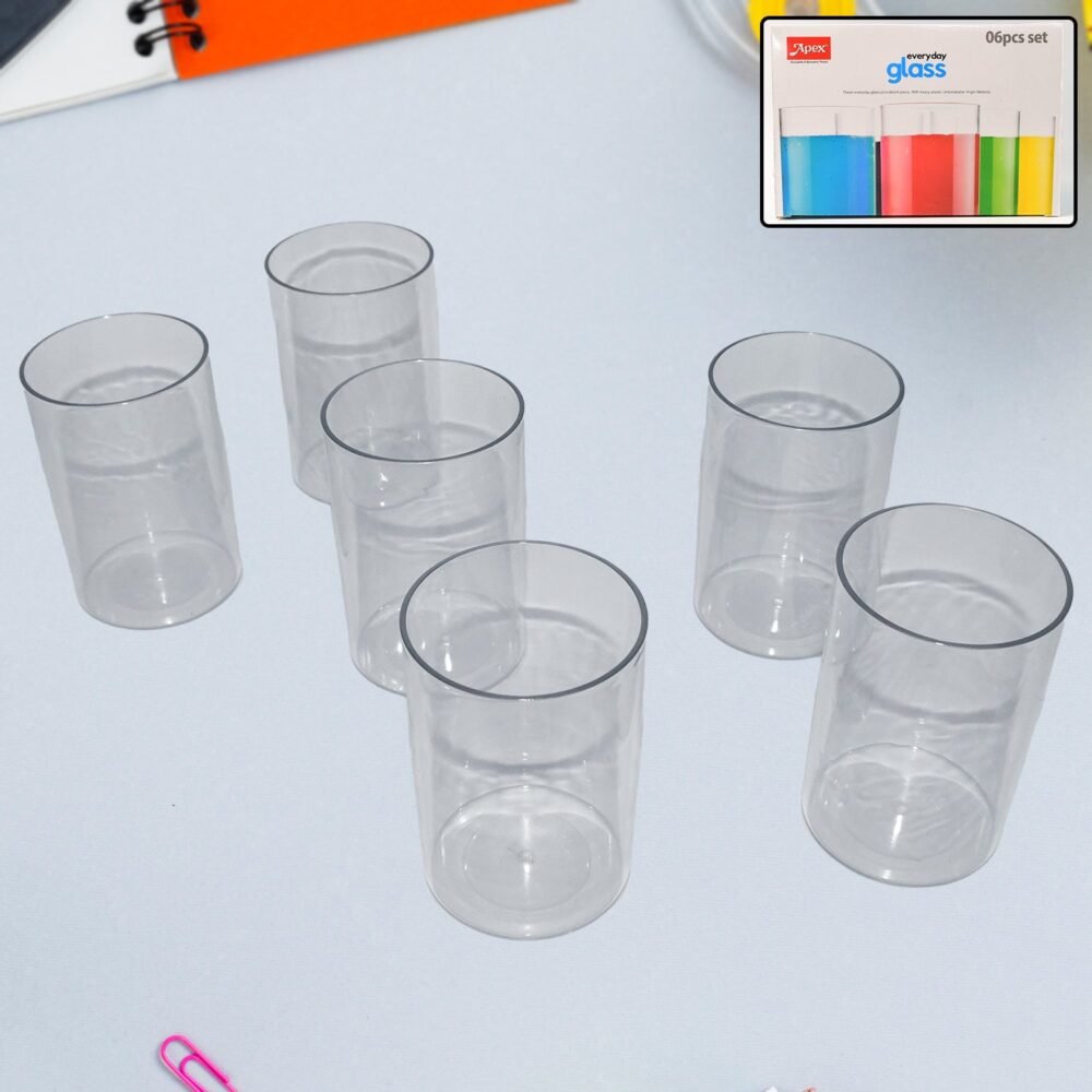 Durable Plastic Glass Set – 6 Lightweight, Unbreakable Tumblers