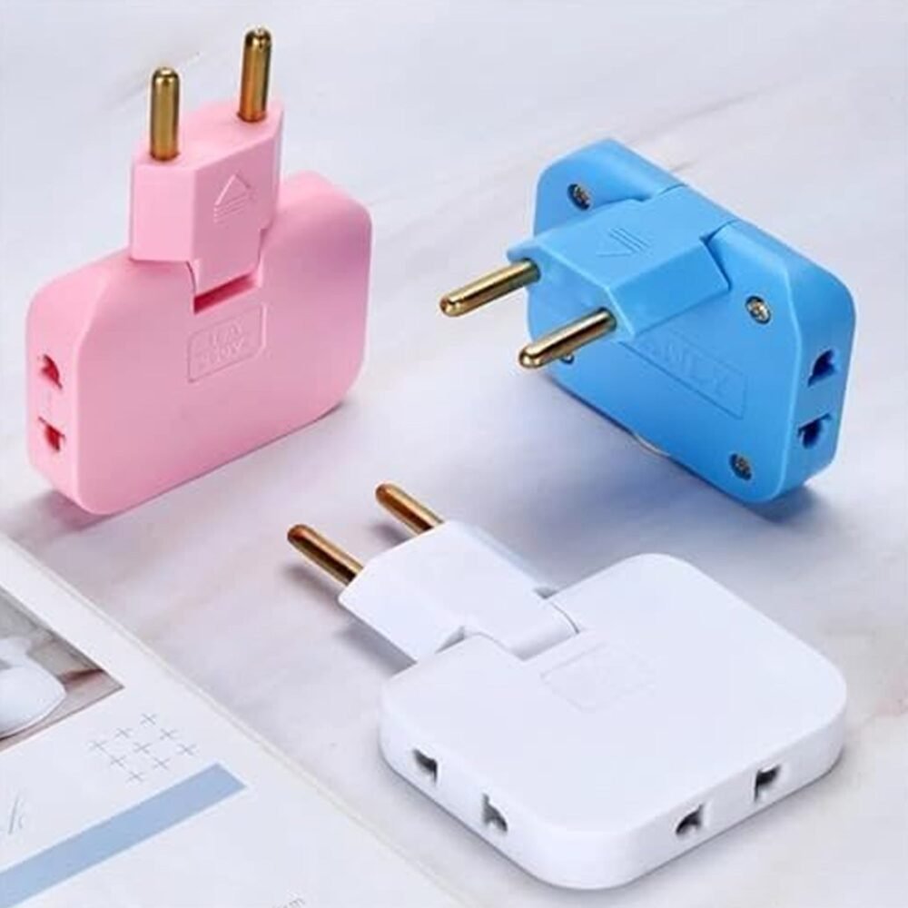 Foldable Wall Plug Adapter – 3-in-1 Compact Travel Socket | Tetherix
