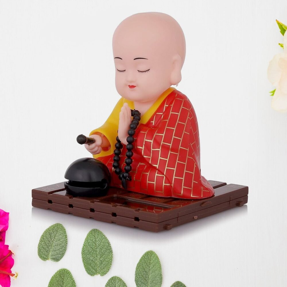 Solar Powered Buddha Statue – Moving Head and Hand Decor