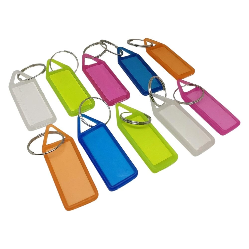 Plastic Keychain Tags – 10-Pc Set for Easy Key Organization