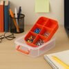Transparent 3-Layer Storage Box with Handle and Lock Clips